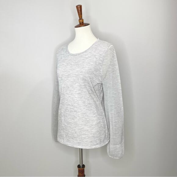 Neiman Marcus Cashmere Collection Sweater with Sheer Ottoman Sleeves Size Large - Picture 6 of 14